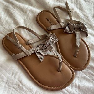 Studded bow sandals